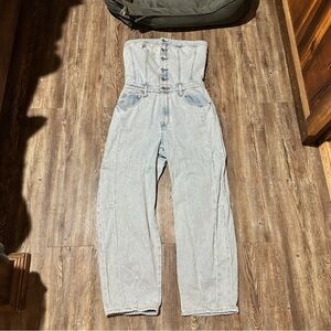 Pistola Light Blue Denim Strapless Jumpsuit